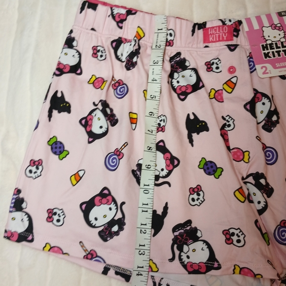 Hello Kitty Halloween 2-Pack Sleep Shorts 🎃 Pink & Black Cat Print | Size XL | - Picture 7 of 8